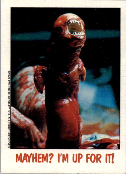 Fright Flicks 1988 - 34 - Alien - Mayhem? I'm Up For It! Vintage Trading Card Singles Topps   