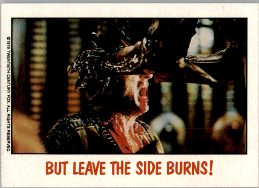 Fright Flicks 1988 - 70 - Alien - But Leave the Side Burns! Vintage Trading Card Singles Topps   