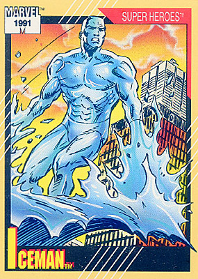 Marvel Universe 1991 - 008 - Iceman Vintage Trading Card Singles Impel   