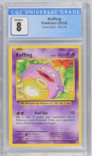Pokemon - Koffing - Evolutions 2016 - CGC 8.0 Vintage Trading Card Singles Pokemon   