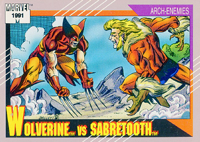 Marvel Universe 1991 - 093 - Wolverine vs. Sabretooth Vintage Trading Card Singles Impel