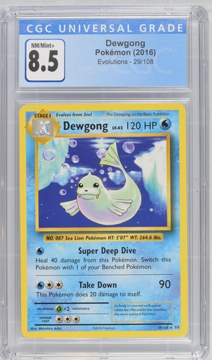 Pokemon - Dewgong - Evolutions 2016 - CGC 8.5 Vintage Trading Card Singles Pokemon   