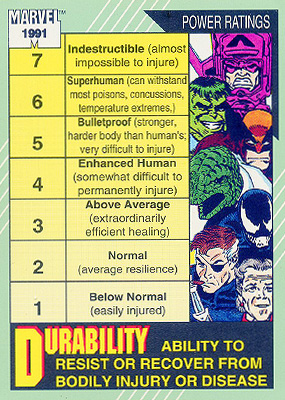 Marvel Universe 1991 - 161 - Durability and Intelligence Vintage Trading Card Singles Impel   