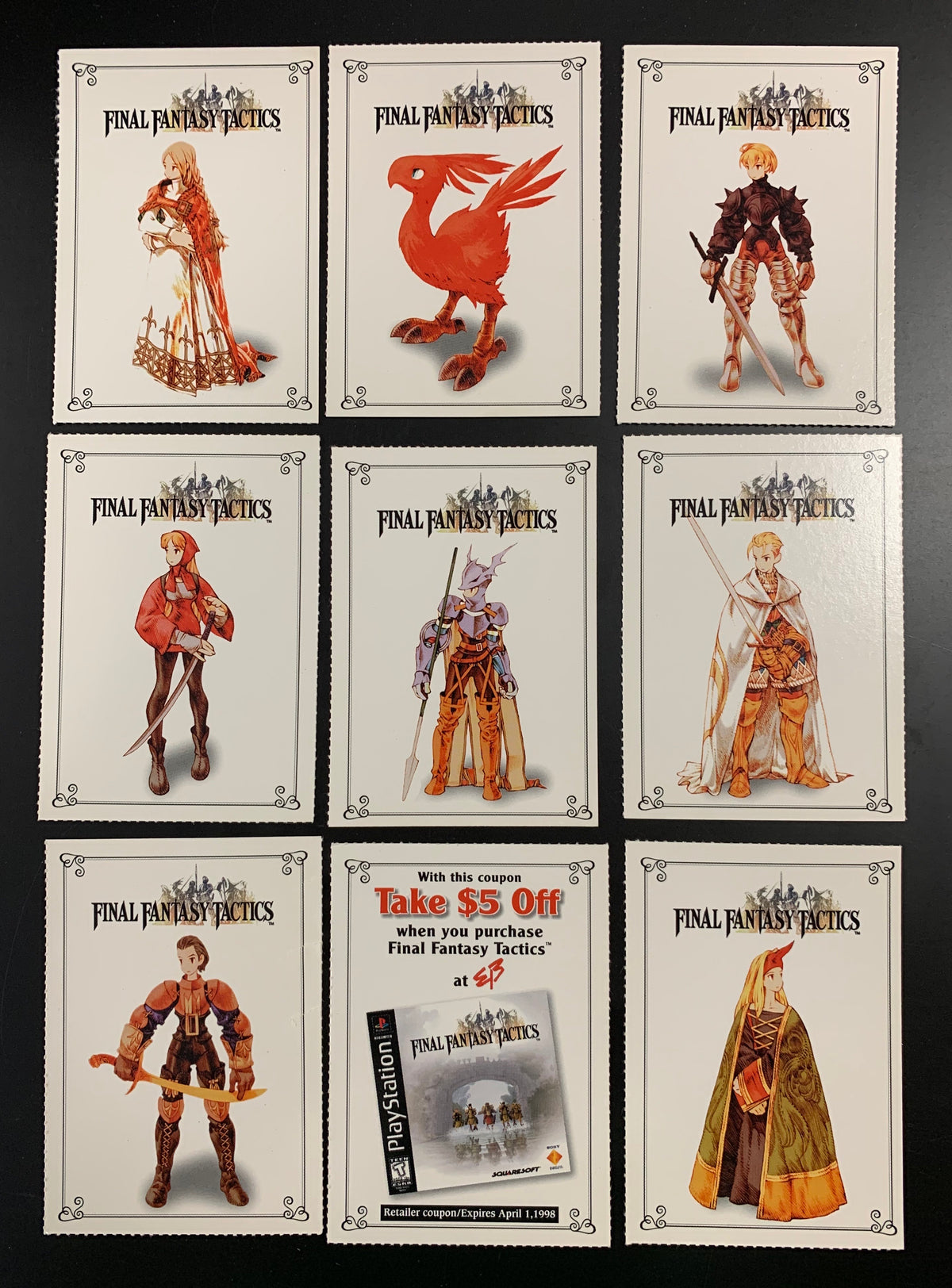 FINAL FANTASY TACTICS 豪華特典セット Final Fantasy Tactics Promo Set of 9 Cards - Playstation Magazine