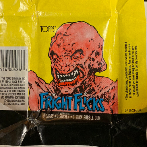 Fright Flicks 1988 - Empty Wax Pax Wrapper - Pumpkinhead Vintage Trading Card Singles Topps   