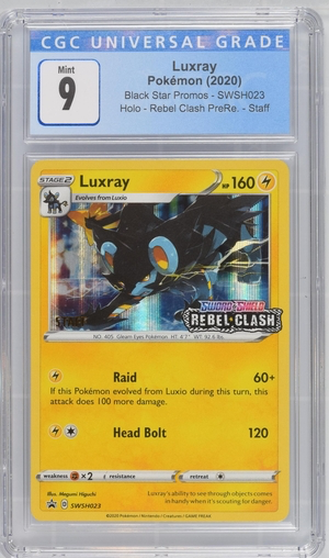 Pokemon - Luxray - Rebel Clash Prerelease Staff Promo - CGC 9.0 Vintage Trading Card Singles Pokemon   