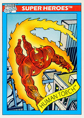 Marvel Universe 1990 - 033 - Human Torch Vintage Trading Card Singles Impel
