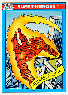 Marvel Universe 1990 - 033 - Human Torch Vintage Trading Card Singles Impel   