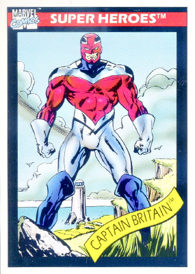Marvel Universe 1990 - 040 - Captain Britain Vintage Trading Card Singles Impel   