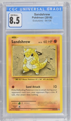 Pokemon - Sandshrew - Evolutions 2016 - CGC 8.5 Vintage Trading Card Singles Pokemon   