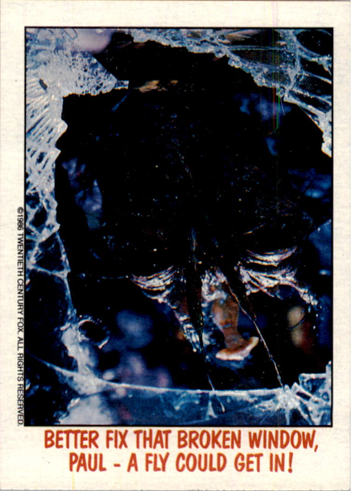Fright Flicks 1988 - 20 - The Fly - Better Fix That Broken Window, Paul - A Fly Could Get In! Vintage Trading Card Singles Topps   
