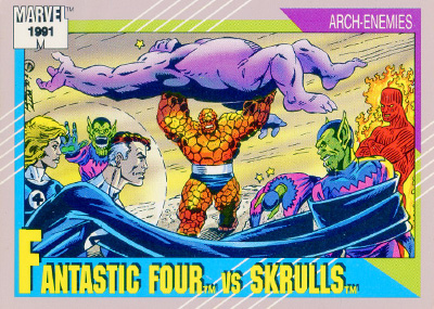 Marvel Universe 1991 - 092 - Fantastic Four vs. Skrulls Vintage Trading Card Singles Impel   