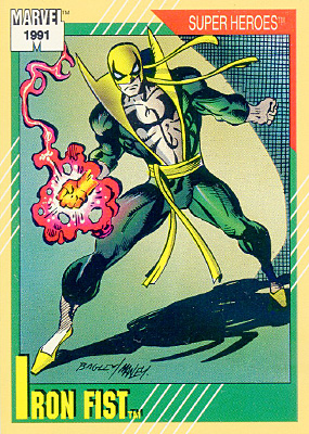 Marvel Universe 1991 - 028 - Iron Fist Vintage Trading Card Singles Impel   
