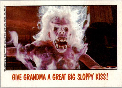 Fright Flicks 1988 - 39 - Ghostbusters - Give Grandma a Great Big Sloppy Kiss! Vintage Trading Card Singles Topps