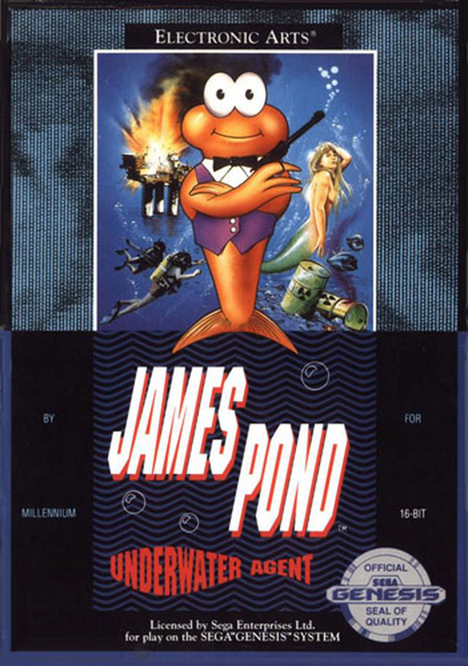 James Pond - Underwater Agent - Genesis - Complete in Cardboard Box Video Games Sega   
