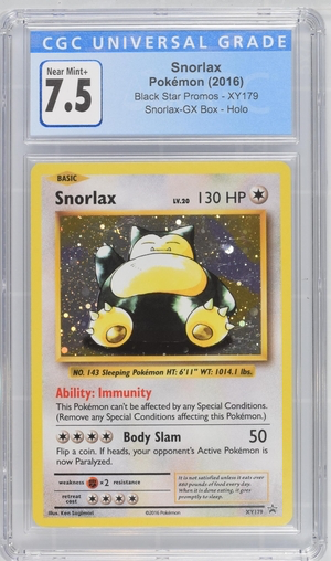 Pokemon - Snorlax - Snorlax GX Box Promo 2016 - CGC 7.5 Heroic Goods and Games Pokemon - Snorlax - Snorlax GX Box Promo 2016 - CGC 7.5 Heroic Goods and Games