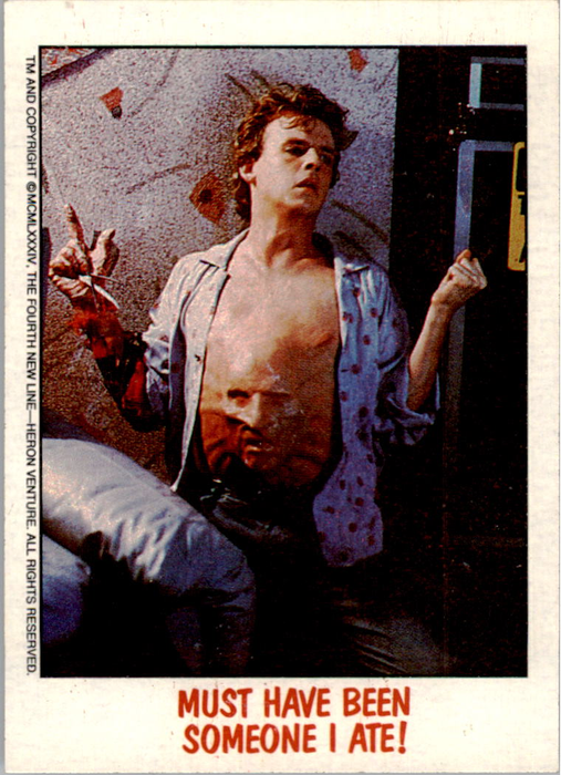 Fright Flicks 1988 - 15 - Nightmare on Elm Street II - Must Have Been Someone I Ate! Vintage Trading Card Singles Topps