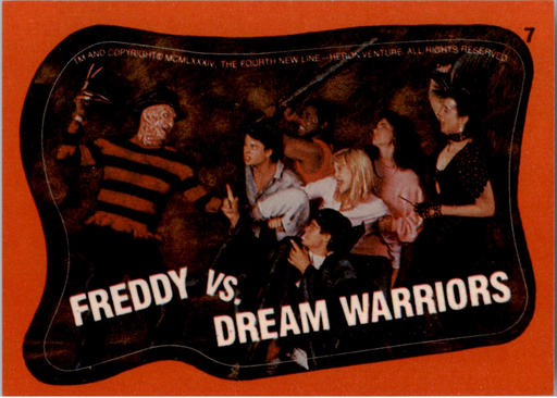Fright Flicks 1988 - Sticker - 07 - Nightmare on Elm Street III - Freddy Vs Dream Warriors Vintage Trading Card Singles Topps   