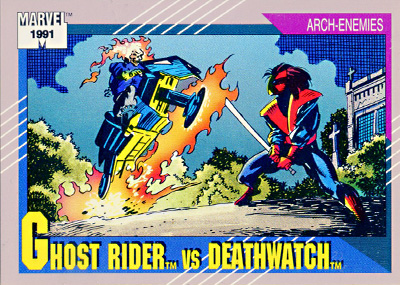 Marvel Universe 1991 - 109 - Ghost Rider vs. Deathwatch Vintage Trading Card Singles Impel   
