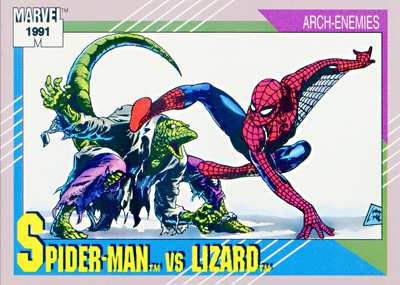 Marvel Universe 1991 - 112 - Spider-Man vs. Lizard Vintage Trading Card Singles Impel   