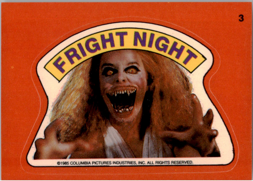 Fright Flicks 1988 - Sticker - 03 - Fright Night Vintage Trading Card Singles Topps