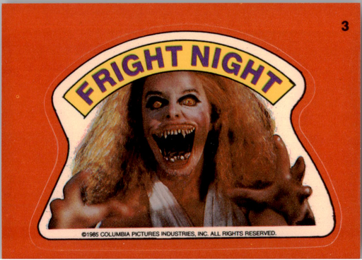 Fright Flicks 1988 - Sticker - 03 - Fright Night Vintage Trading Card Singles Topps   