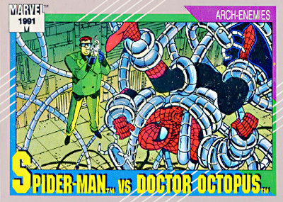 Marvel Universe 1991 - 105 - Spider-Man vs. Doctor Octopus Vintage Trading Card Singles Impel   