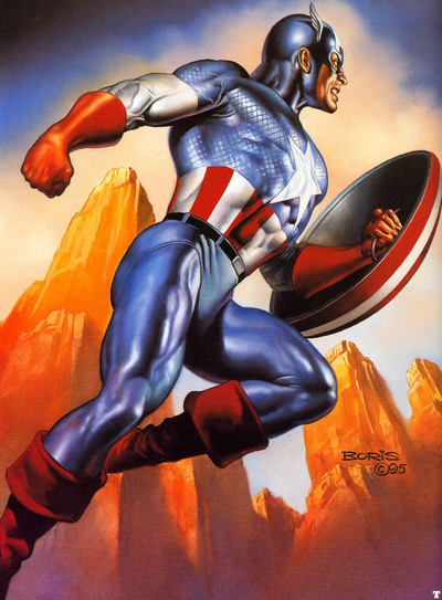 Marvel Masterpieces 1996 - 07 - Captain America Vintage Trading Card Singles Heroic Goods and Games   