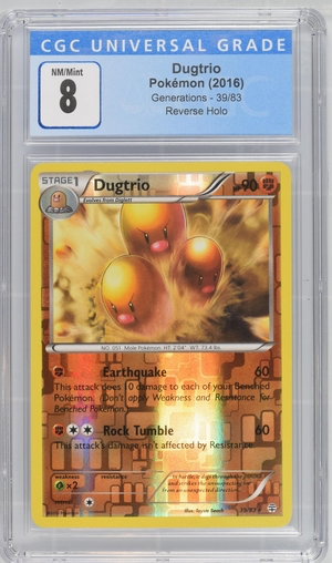 Pokemon - Dugtrio - Generations 2016 Reverse Holo - CGC 8.0 Vintage Trading Card Singles Pokemon   