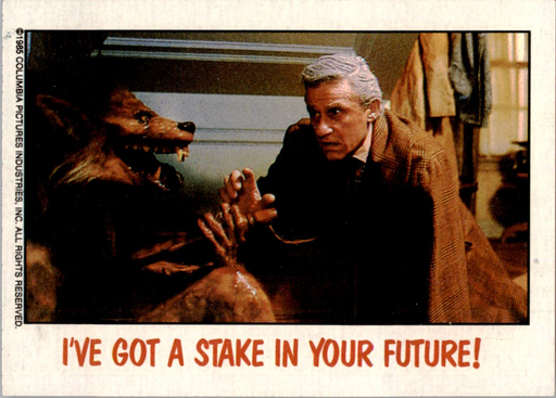 Fright Flicks 1988 - 17 - Fright Night - I've Got a Stake In Your Future! Vintage Trading Card Singles Topps   
