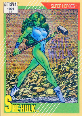 Marvel Universe 1991 - 043 - She-Hulk Vintage Trading Card Singles Impel   