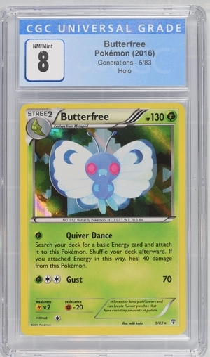 Pokemon - Butterfree - Generations 2016 Holo - CGC 8 Heroic Goods and Games Pokemon - Butterfree - Generations 2016 Holo - CGC 8 Heroic Goods and Games