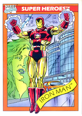 Marvel Universe 1990 - 042 - Iron Man Vintage Trading Card Singles Impel   