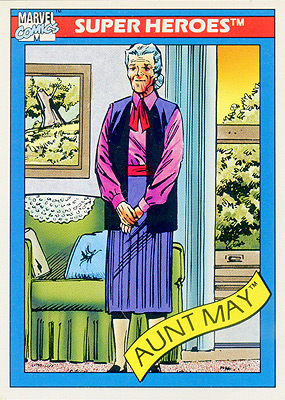 Marvel Universe 1990 - 028 - Aunt May Vintage Trading Card Singles Impel