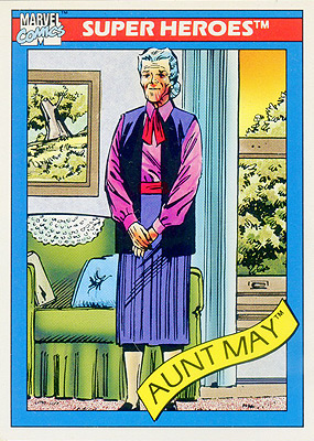 Marvel Universe 1990 - 028 - Aunt May Vintage Trading Card Singles Impel   