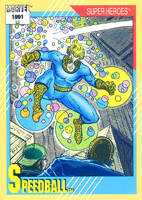 Marvel Universe 1991 - 034 - Speedball Vintage Trading Card Singles Impel   