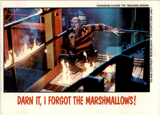 Fright Flicks 1988 - 41 - Nightmare on Elm Street II - Darn It, I Forgot the Marshmallows! Vintage Trading Card Singles Topps