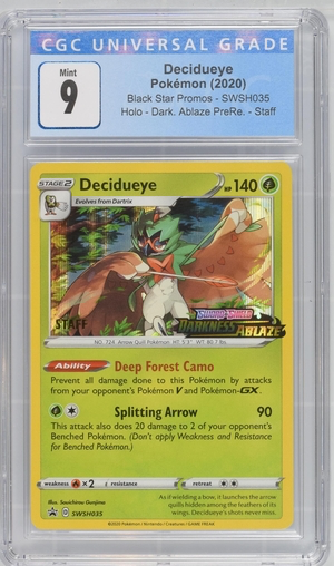 Pokemon - Decidueye - Darkness Ablaze 2020 Prerelease Staff Promo - CG Heroic Goods and Games Pokemon - Decidueye - Darkness Ablaze 2020 Prerelease Staff Promo - CG Heroic Goods and Games