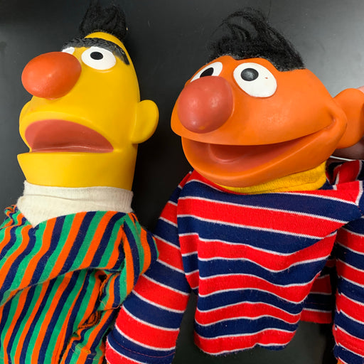 Sesame Street Bert and Ernie Hand Puppets Vintage Toy Heroic Goods and Games   