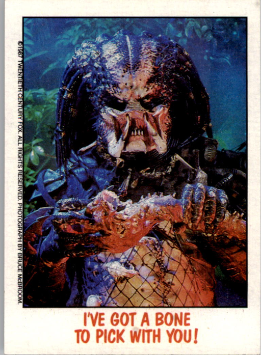 Fright Flicks 1988 - 88 - Predator - I've Got a Bone To Pick with You! Vintage Trading Card Singles Topps   