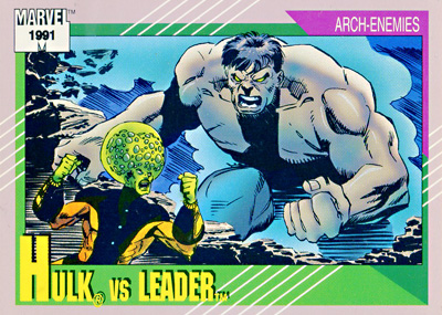 Marvel Universe 1991 - 119 - Hulk vs. Leader Vintage Trading Card Singles Impel   