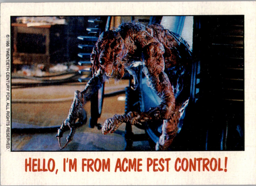 Fright Flicks 1988 - 32 - The Fly - Hello, I'm from Acme Pest Control! Vintage Trading Card Singles Topps
