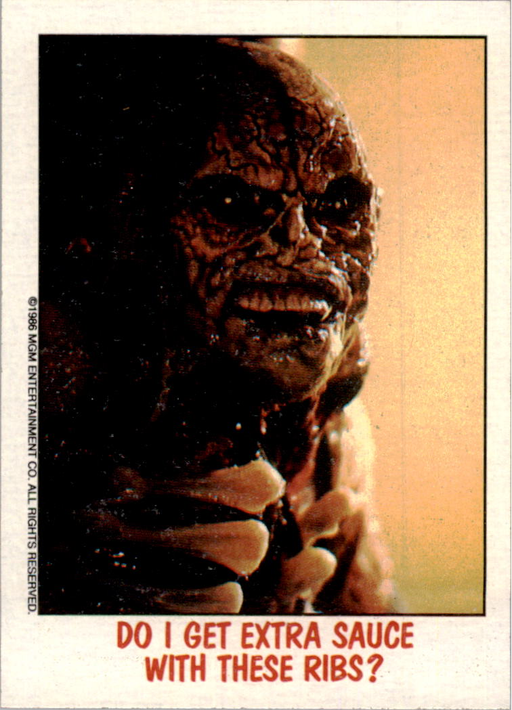 Fright Flicks 1988 - 14 - Poltergeist II - Do I Get Extra Sauce with These Ribs? Vintage Trading Card Singles Topps