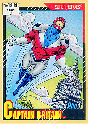 Marvel Universe 1991 - 012 - Captain Britain Vintage Trading Card Singles Impel   