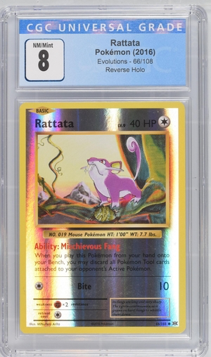 Pokemon - Rattata - Evolutions 2016 Reverse Holo - 8.0 Vintage Trading Card Singles Pokemon   