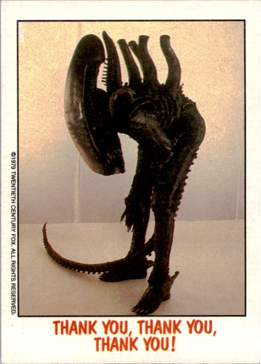 Fright Flicks 1988 - 90 - Alien - Thank You, Thank You, Thank You! Vintage Trading Card Singles Topps   