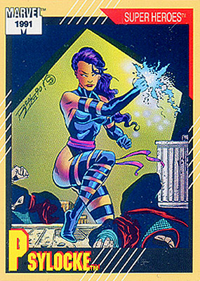 Marvel Universe 1991 - 018 - Psylocke Vintage Trading Card Singles Impel