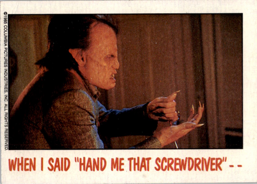 Fright Flicks 1988 - 55 - Fright Night - When I Said "Hand Me That Screwdriver" - - Vintage Trading Card Singles Topps