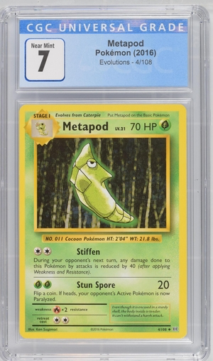 Pokemon - Metapod - Evolutions 2016 - CGC 7.0 Vintage Trading Card Singles Pokemon   