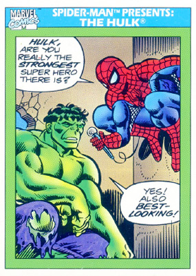 Marvel Universe 1990 - 152 - Spider-Man Presents - The Hulk Vintage Trading Card Singles Impel   